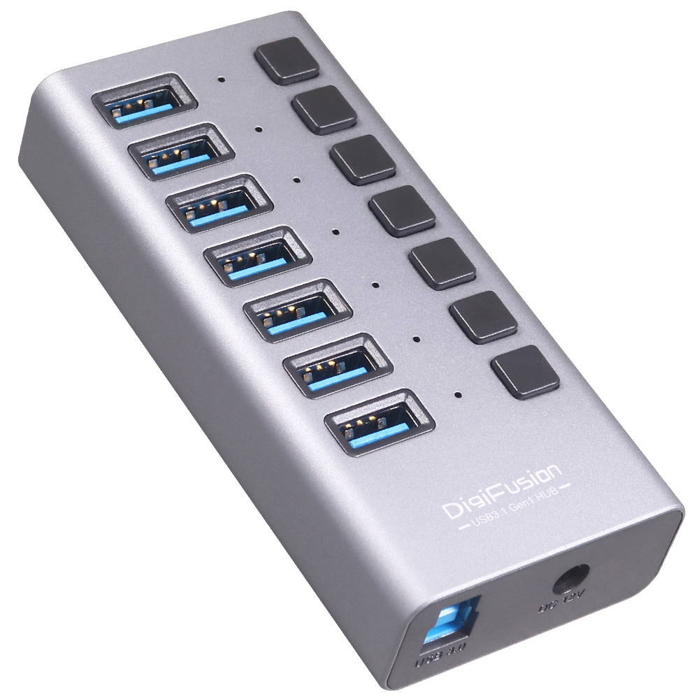 伽利略 USB3.1 Gen1 7埠 HUB 鋁合金 獨立開關