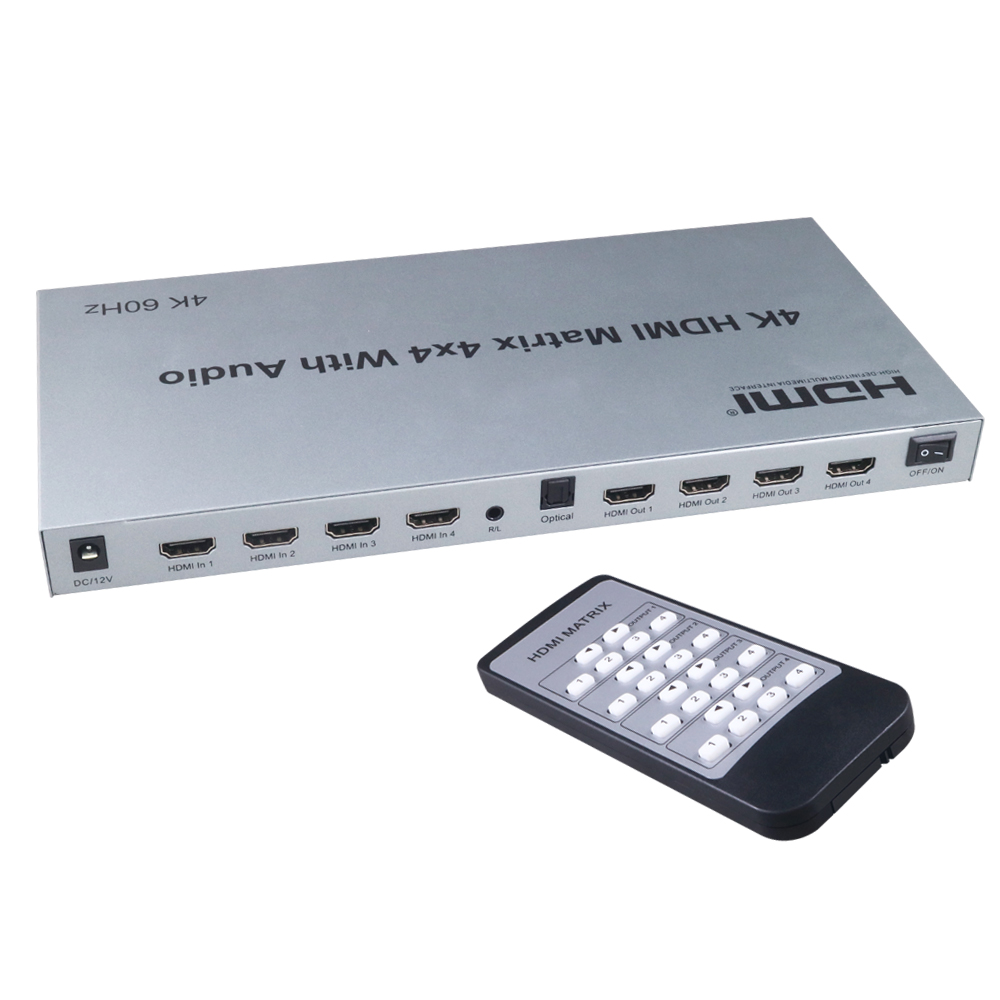 伽利略 HDMI 4K@60Hz影音分配器 矩陣式 4進4出