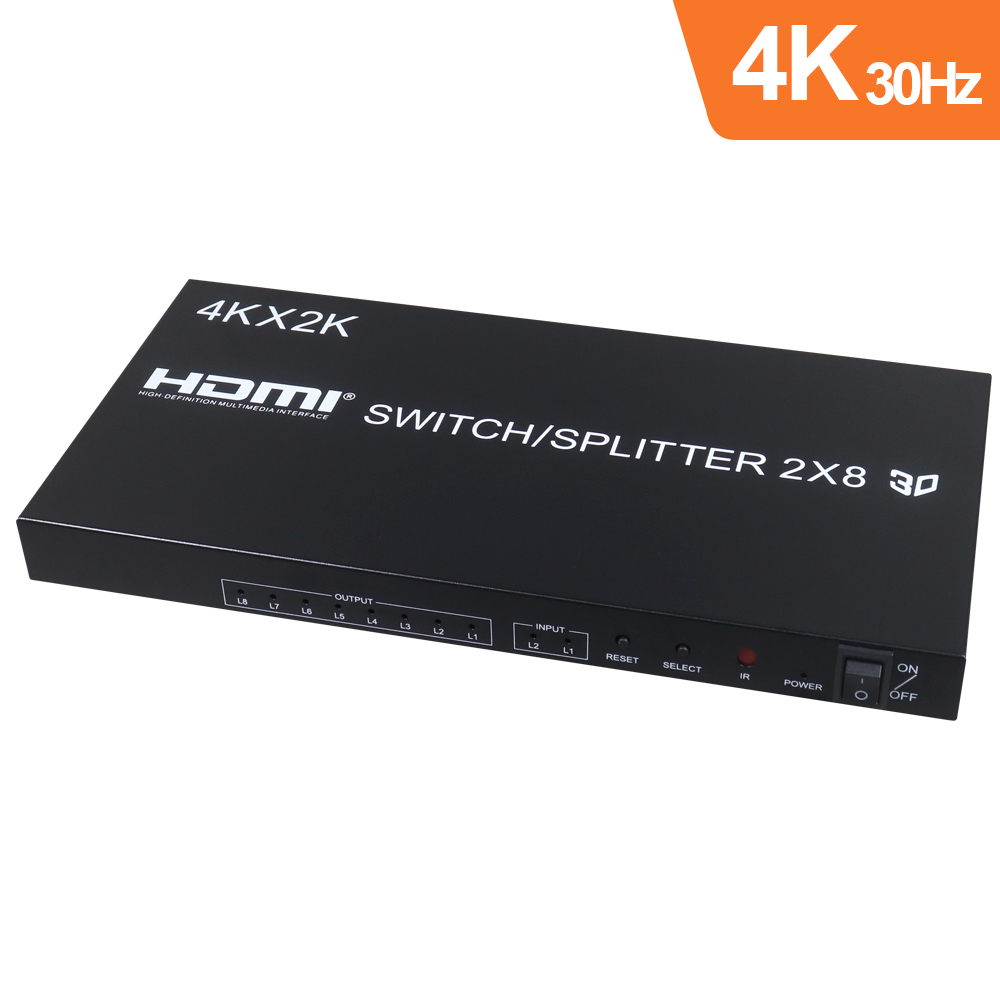 伽利略 HDMI 4K2K@30Hz 影音分配器 2進8出