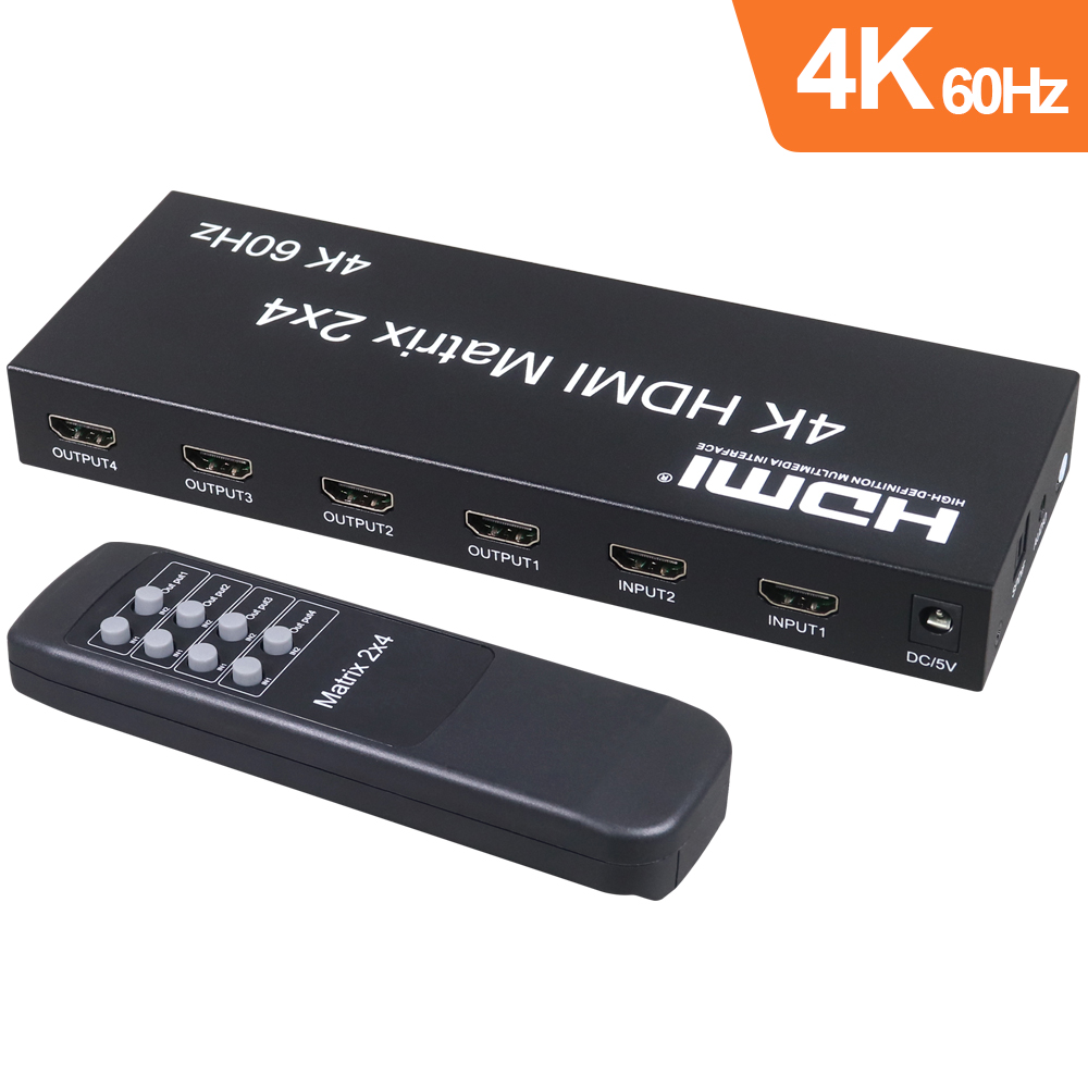 伽利略 HDMI 4K@60Hz 影音分配器 矩陣式 2進4出