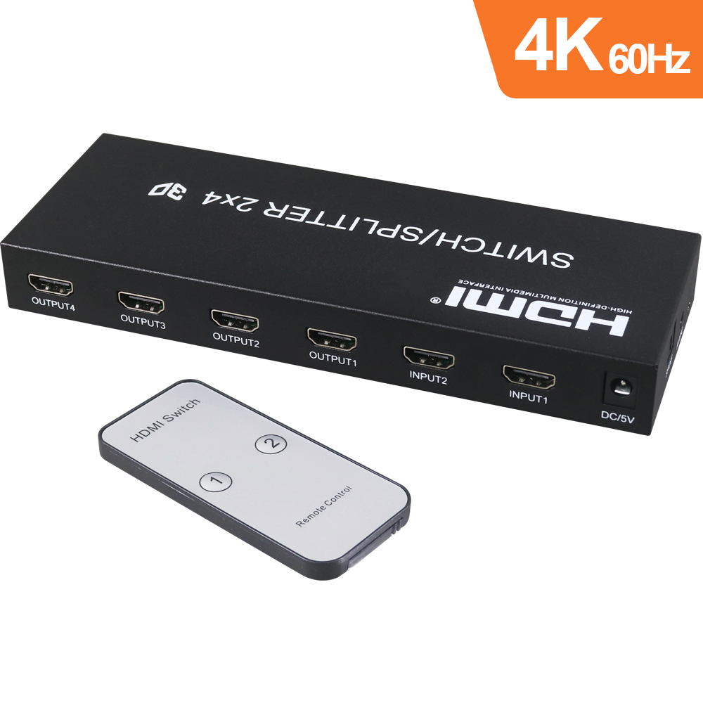 伽利略 HDMI 影音分配器 2進4出