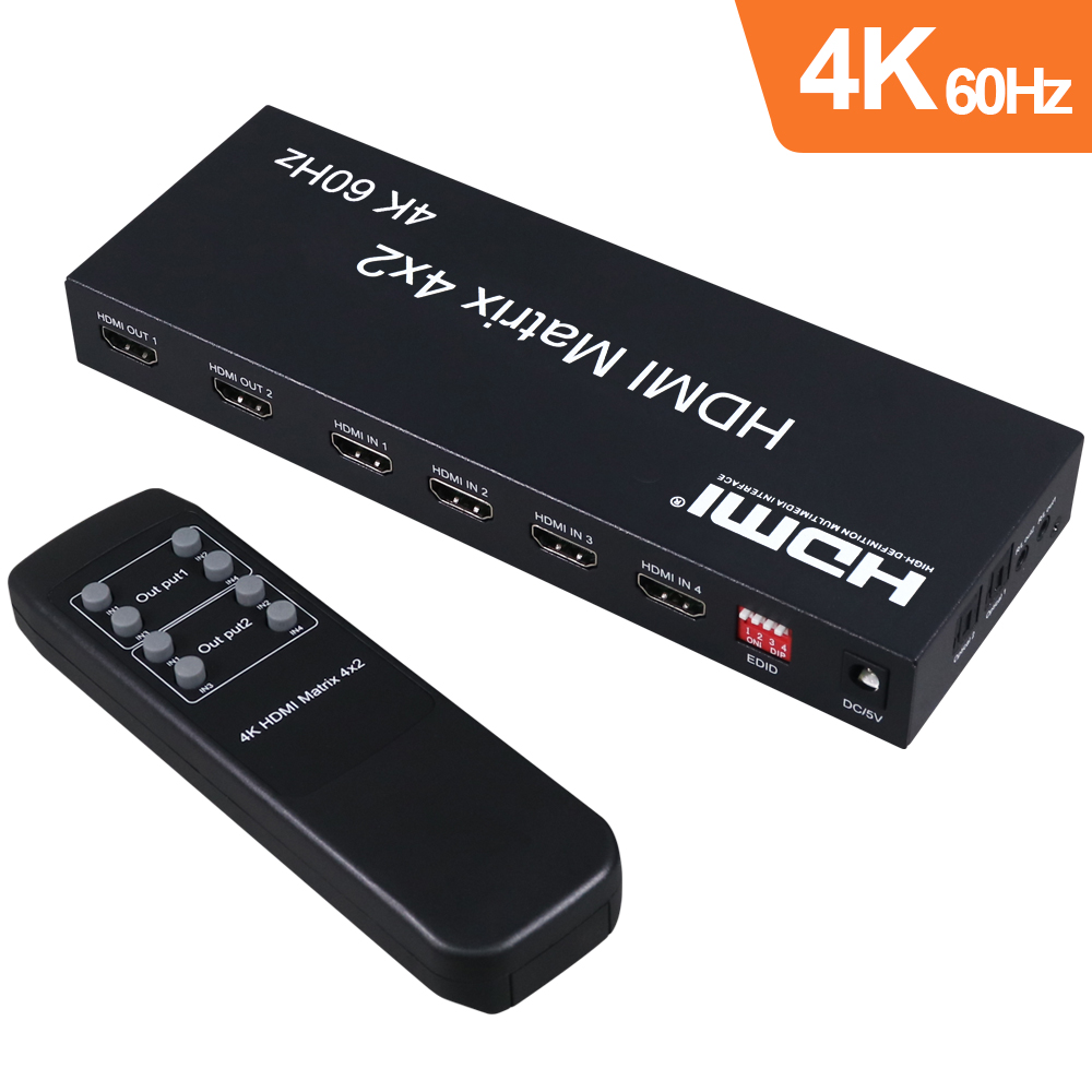伽利略 HDMI 4K2K 影音分配器 矩陣式 4進2出