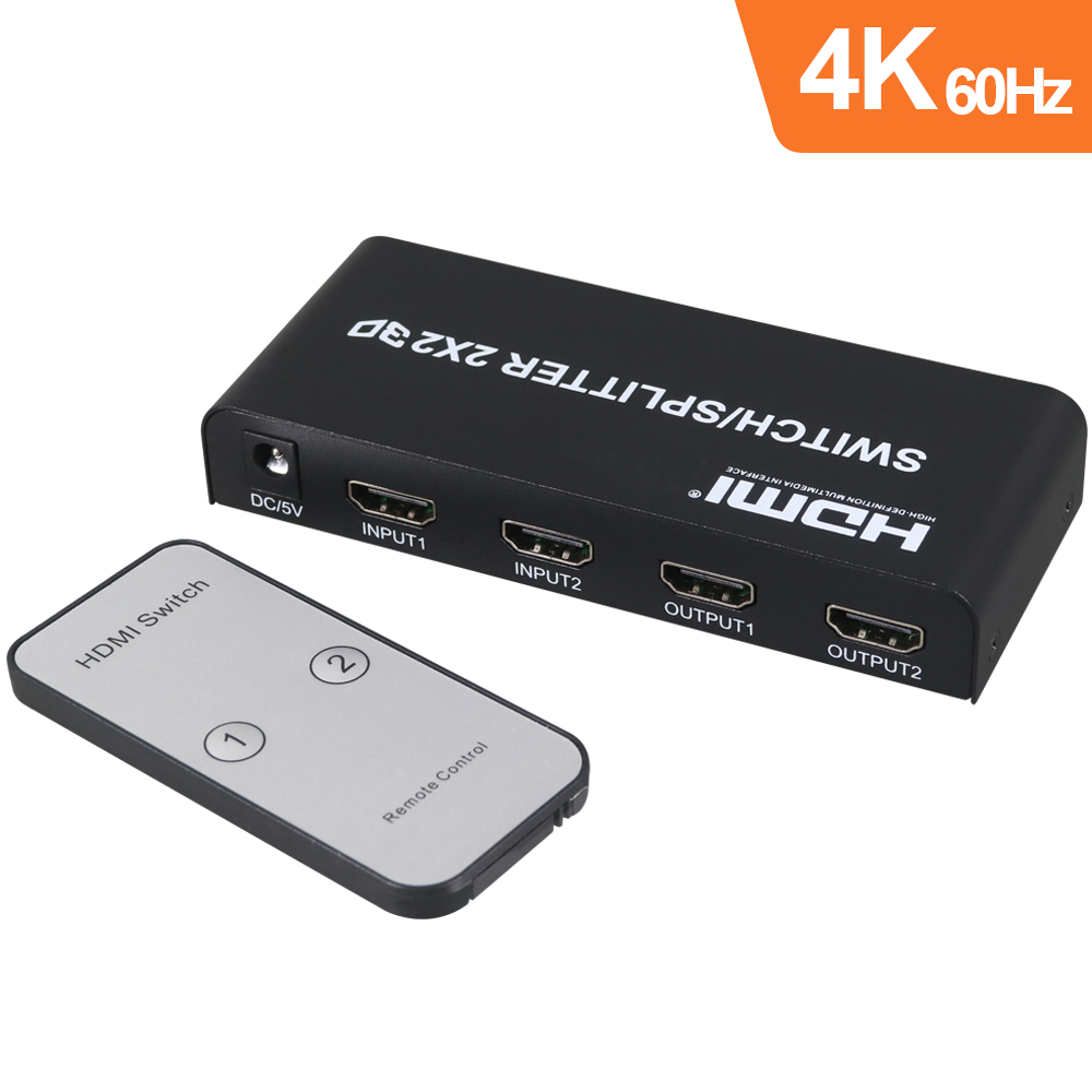 伽利略 HDMI 4K2K @60Hz 影音分配器 2進2出