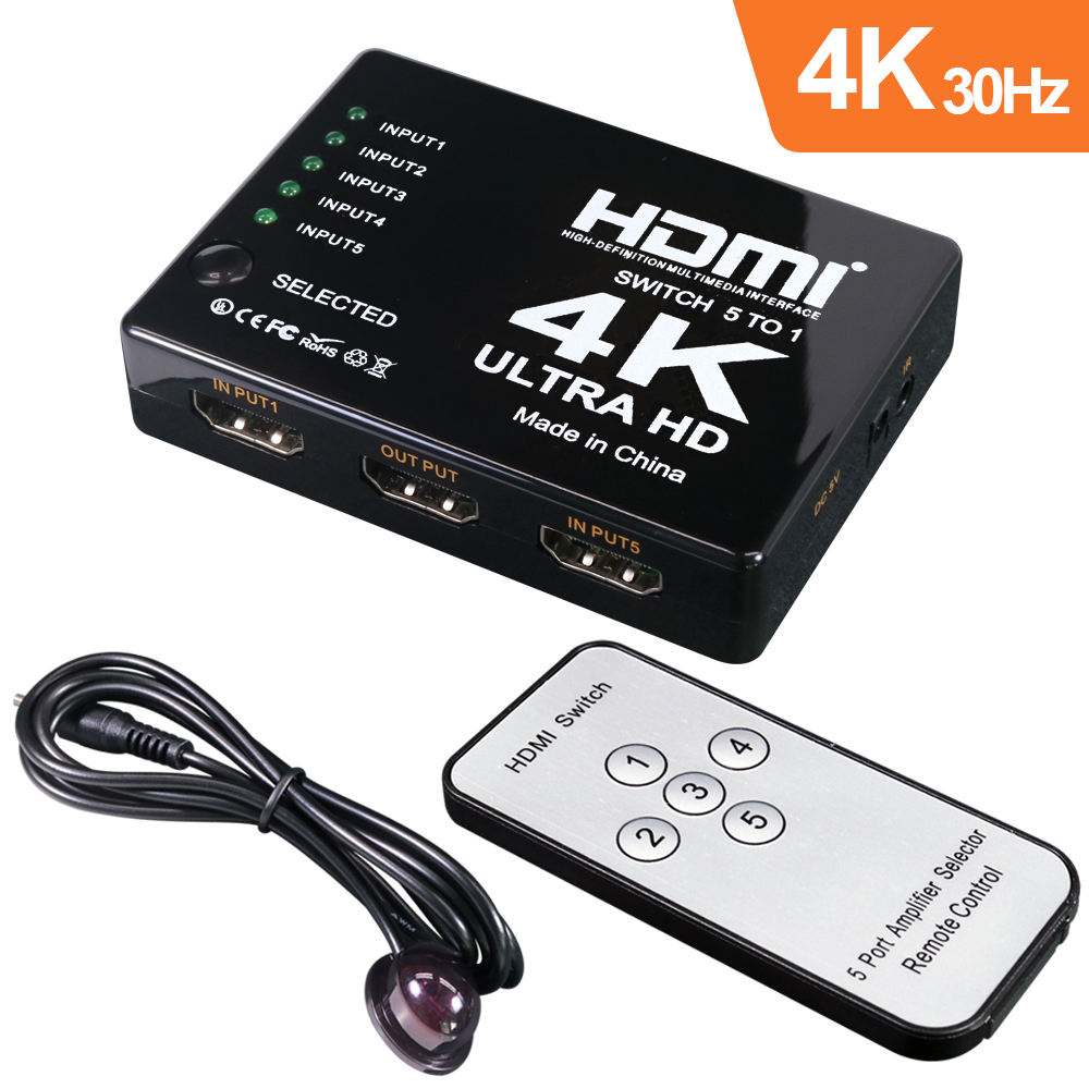 伽利略 HDMI 影音切換器 5進1出+遙控器