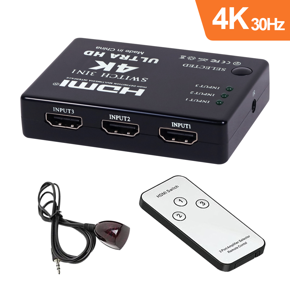 伽利略 HDMI 影音切換器 3進1出 + 遙控器