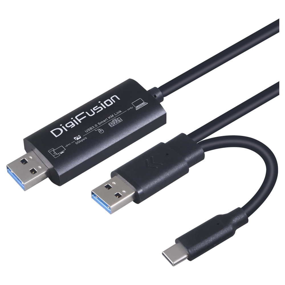 伽利略 USB3.0 C+A雙接頭 跨系統對傳線(鍵鼠共用)