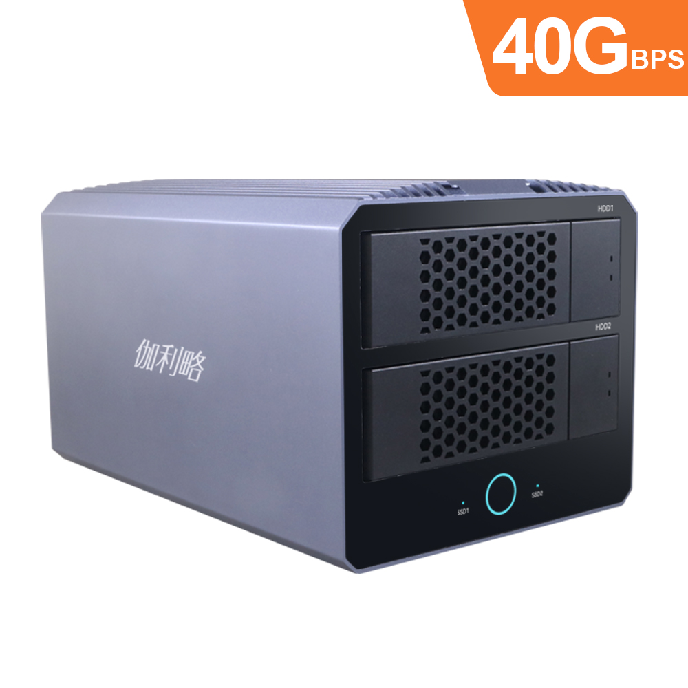 伽利略 USB 40Gbps 4槽混合(NVMe+SATA硬碟) 陣列外接盒 + DP 8K60