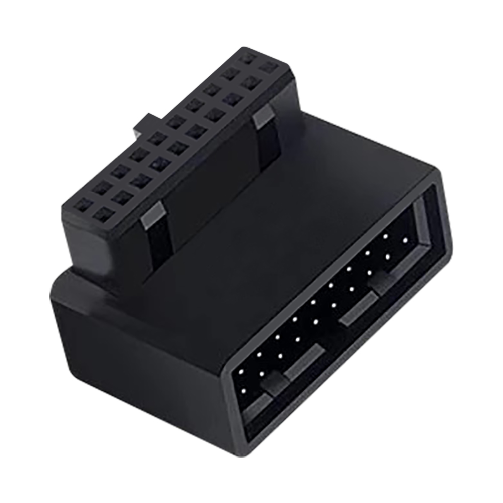 伽利略 USB3.0 19pin 母轉公 L型 轉接頭 (適用19pin缺口朝內)