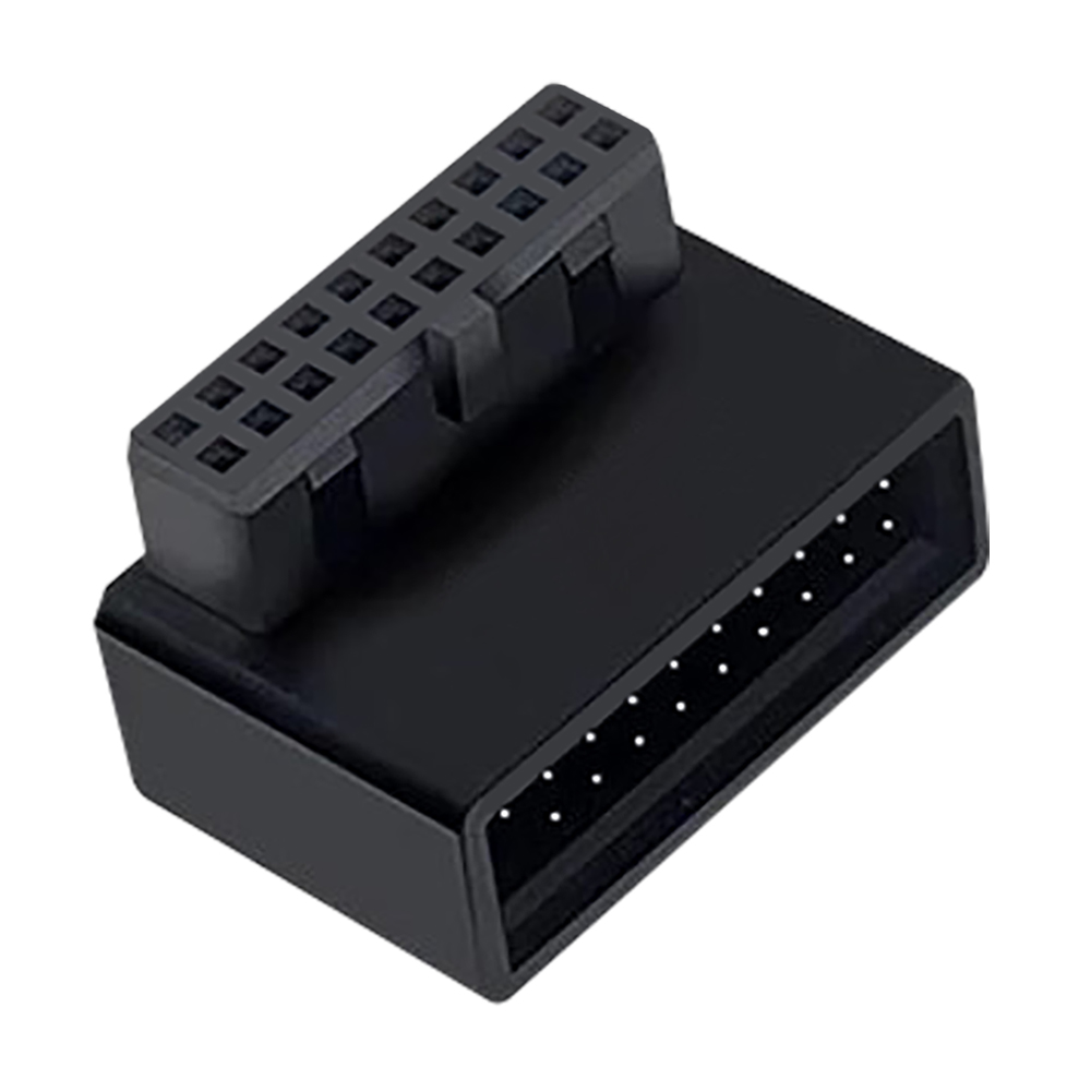 伽利略 USB3.0 19pin 母轉公 L型 轉接頭 (適用19pi缺口朝外)